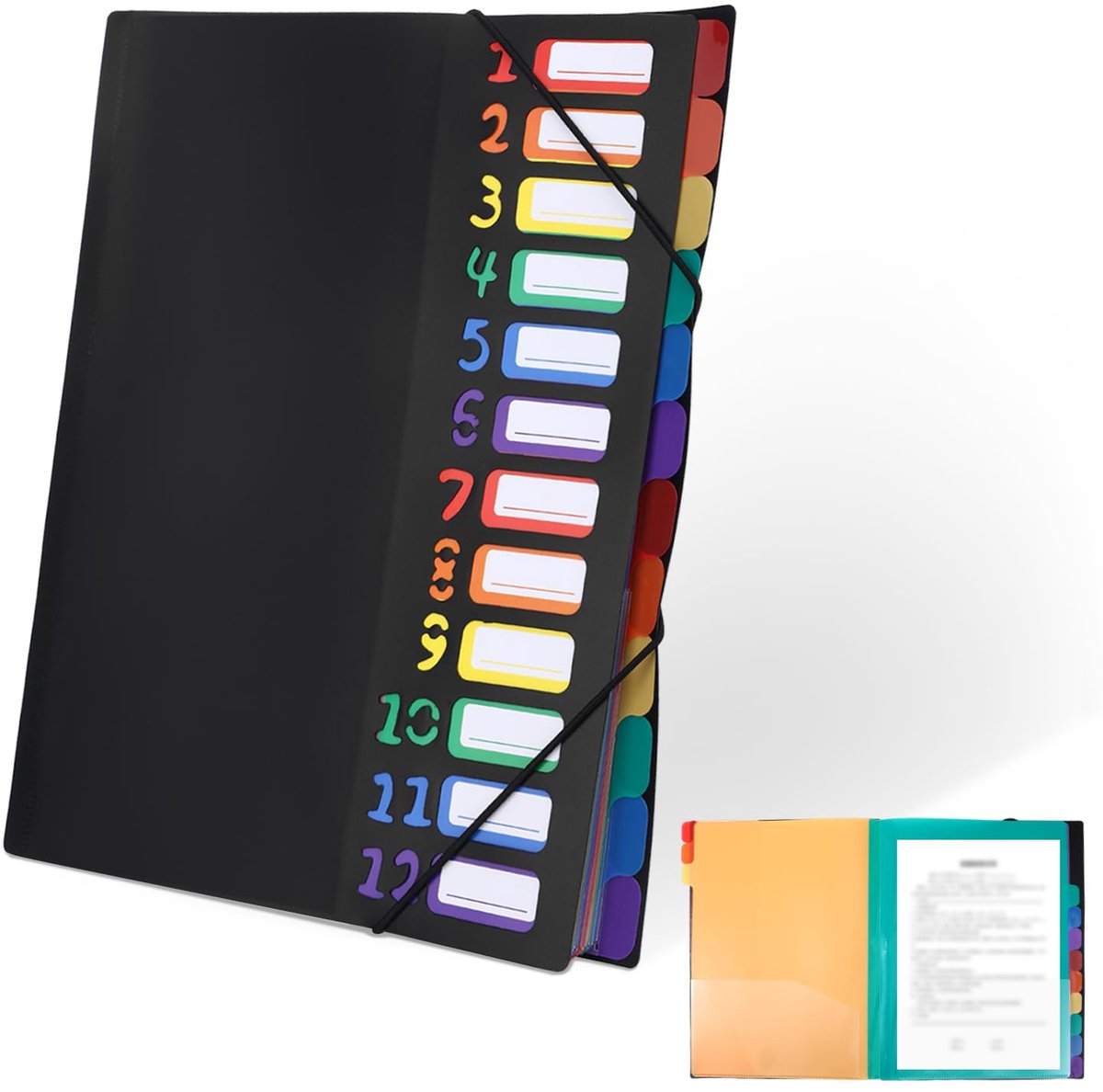IMPERATORIS® Documentorganisator - Geschikt voor Notities en Papieren - Duurzaam en Waterbestendig - Overzichtelijke Opslag - Ideaal voor Kantoor, School en Thuis - zwart