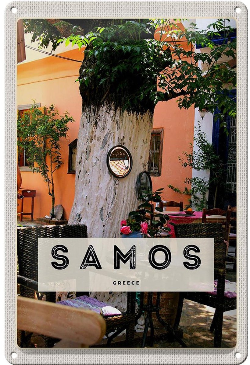 Blechschild Reise 20x30cm Samos Greece Urlaub Sommer Restaurant