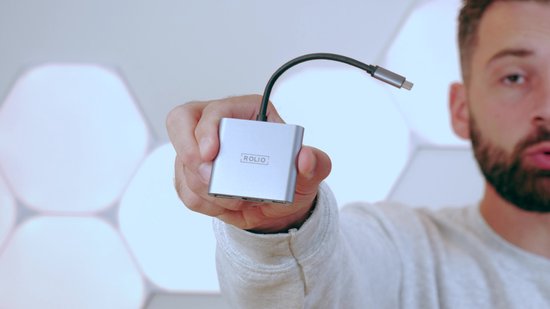 Rolio USB C naar HDMI Adapter - 3 in 1 - 4K HDMI - USB 3.0 - USB-C Opladen - Premium Kwaliteit