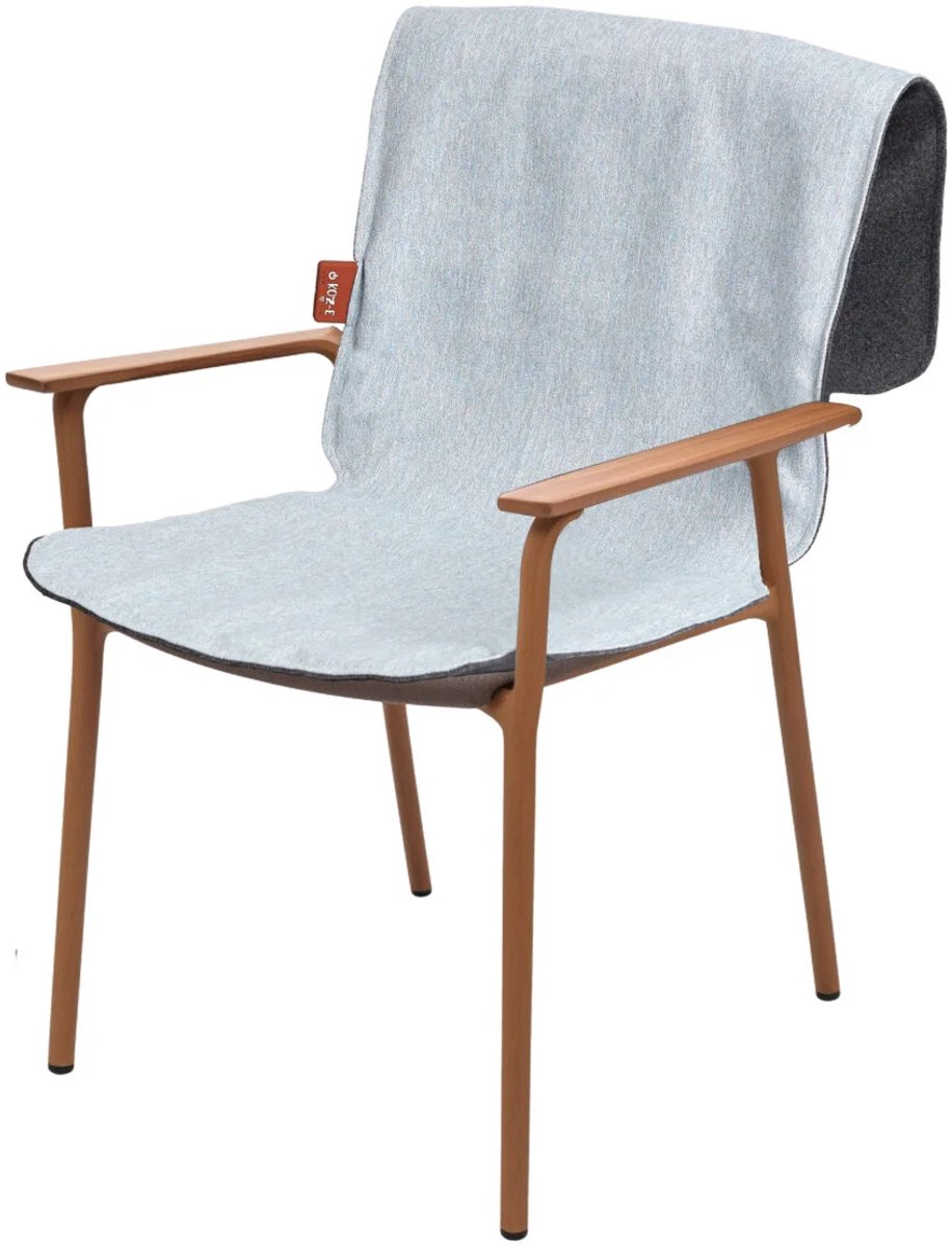 KOZ-E Draadloze Infrarood Warmtedeken met Accu – Verwarmd Stoelkleed – 46,5 x 139 cm – Lichtblauw
