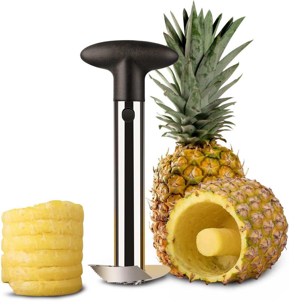 Ananas Corer Slicer - RVS Dunschiller en Cutter voor Makkelijk Ananas Snijden