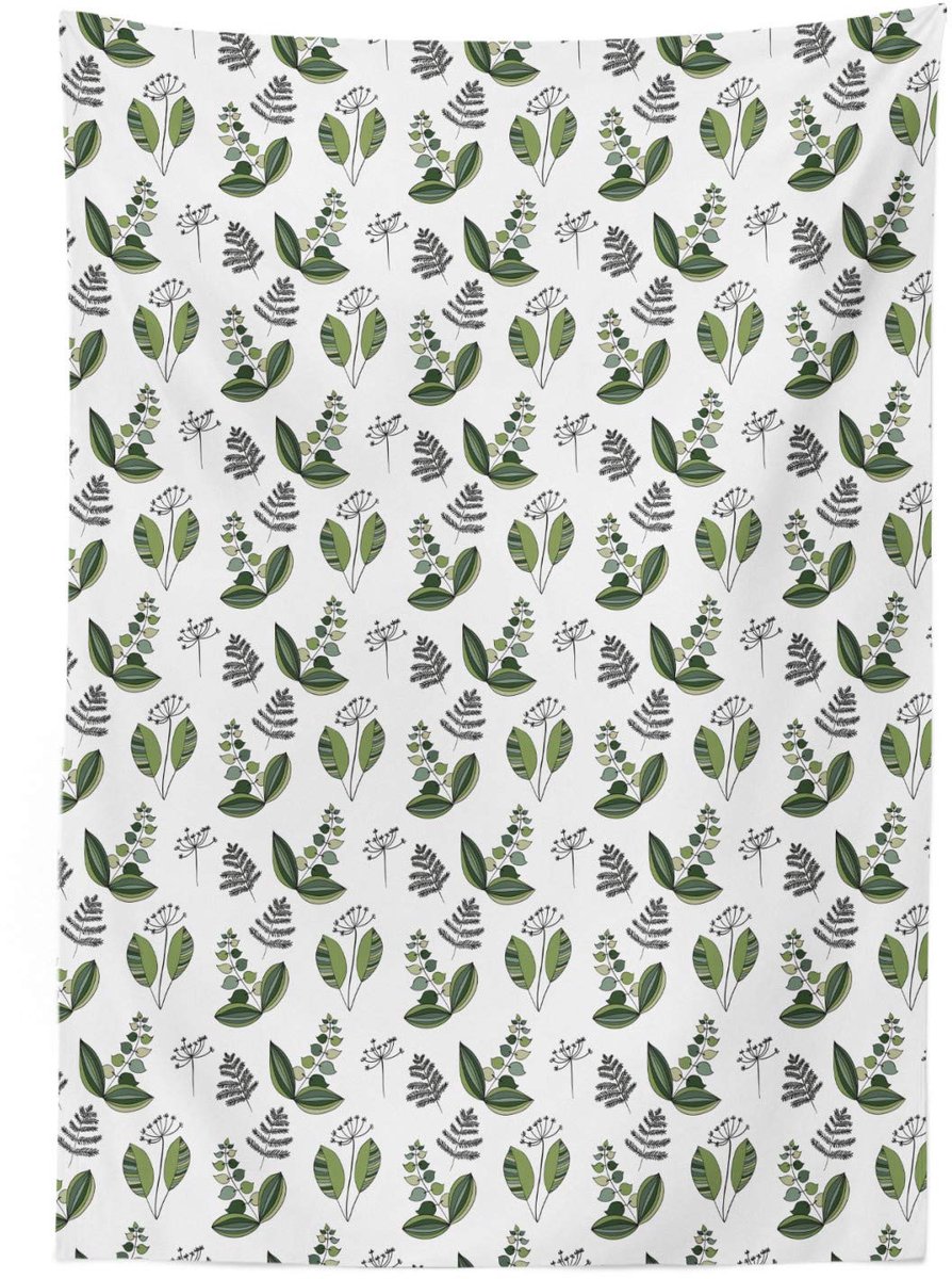 ABAKUHAUS Tafeldoek – 140x170 cm – olijfgroen en wit – Wasbaar satijnmix