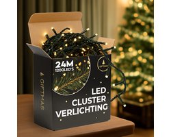 Giftmas Kerstboomverlichting - Kerstverlichting Buiten - 24M Clusterverlichting - 1200 War