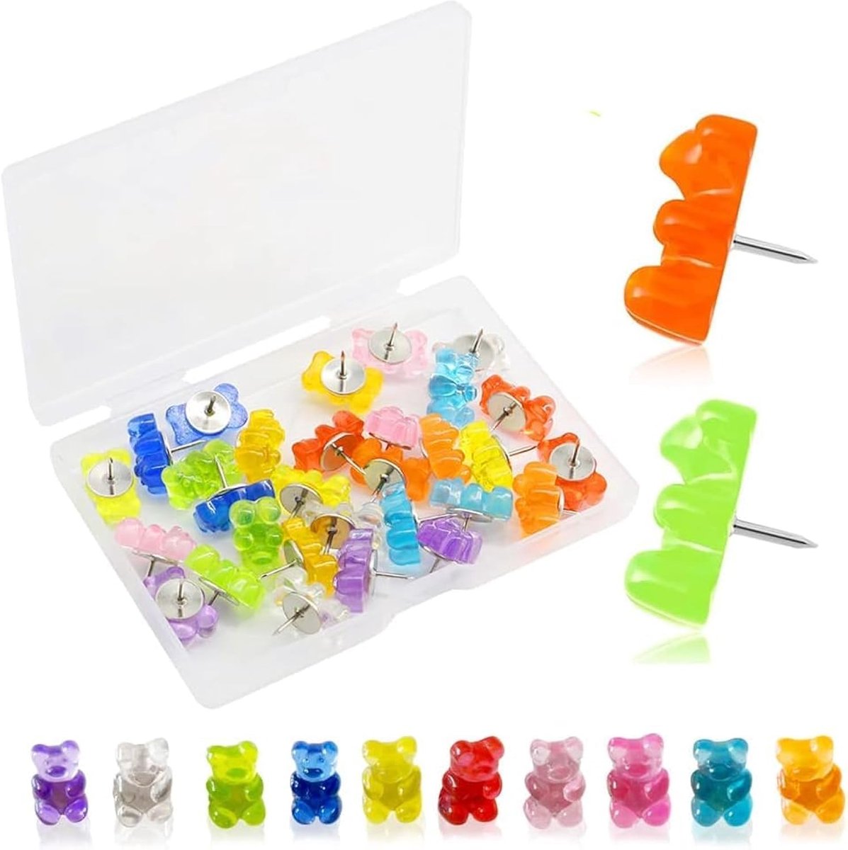 IMPERATORIS® Prikspelden - Ronde Kop-Spelden - Kaart Pushpins - Nagelspelden - Gekleurde Kop Punaises - Voor Doe-het-zelf Wandkaarten - Bulletin Board - Creatieve en Kleurrijke Prikspelden voor Hangtacks - 30 Stuks