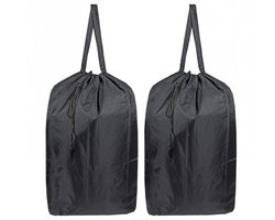 Wassorteerder-wasmand zwart-wasmand opvouwbaar-2 wasbare reiswaszakken met handvatten en trekkoorden - Stevig, groot genoeg voor 3 wasbeurten - Past in wasmand of wasmand, 27,5 x 34,5 inch - Zwart - 61 cm