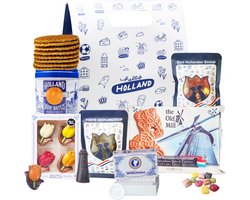 Holland tas Dutch Moment - Kerstpakket - Cadeaupakket - Cadeauset - Cadeaupakket met Hollandse cadeautjes o.m. Stroopwafels - Mokumdrop - Gouda Biscuits