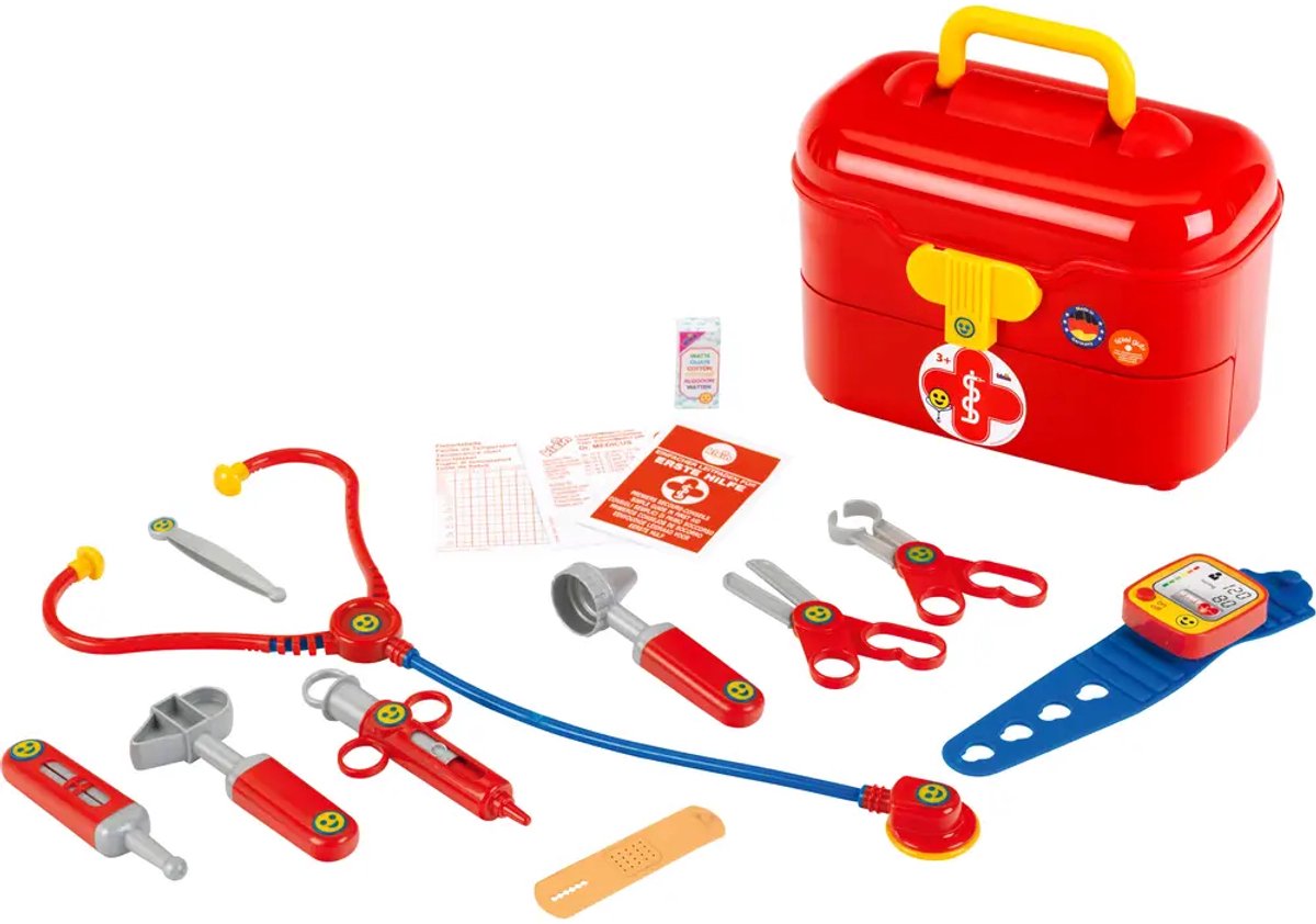 Klein Toys dokterskoffer - bloeddrukmeter, stethoscoop, thermometer, reflexhamer, injectiespuit, pincet, otoscoop, scharen, pleister - multicolor — afbeelding 6