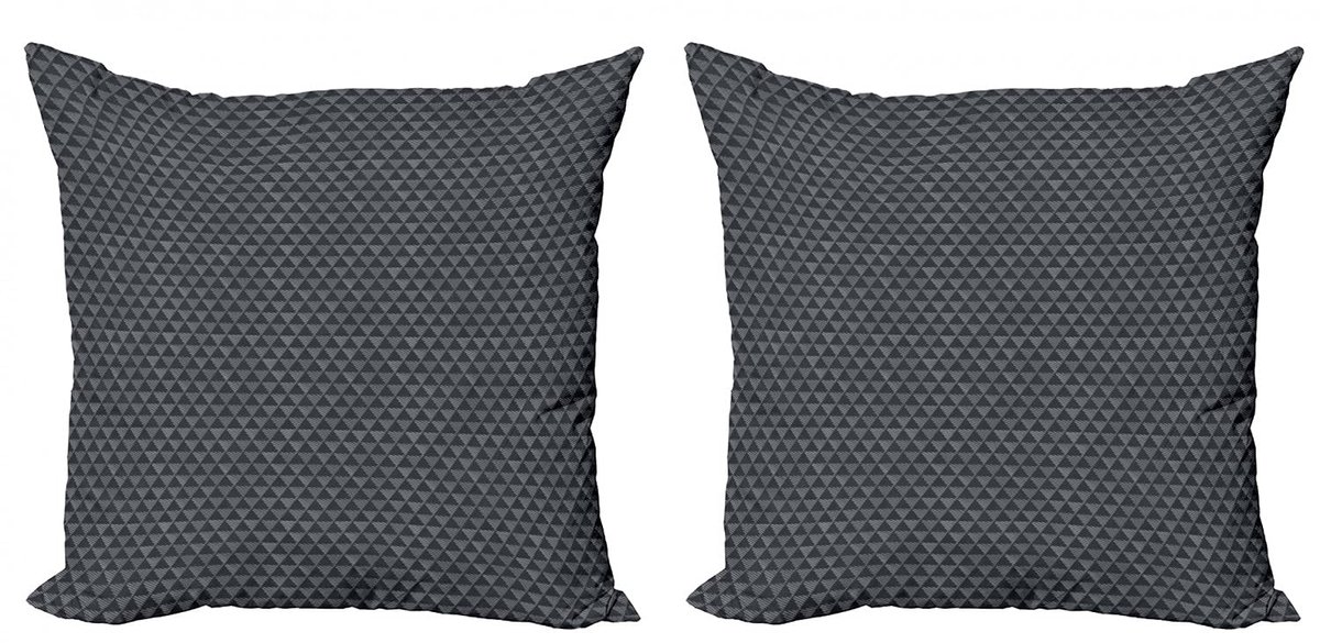 ABAKUHAUS Kussenhoes Set 2x40x40 – Diagonale Strepen – Grijs