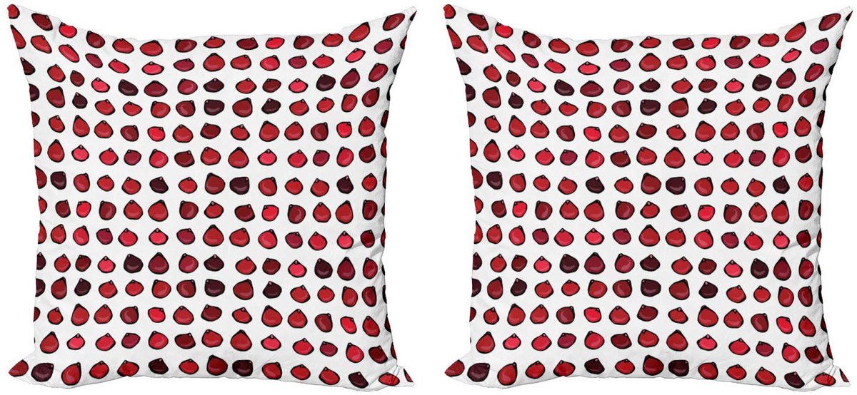 ABAKUHAUS Kussenhoes – Cranberry Berry – 50x50 cm – Dubbelzijdig Digitaaldruk