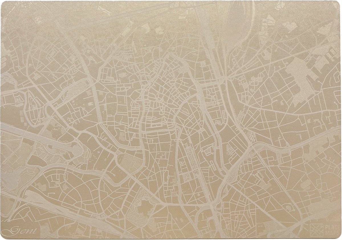 Place Maps Gegraveerde Kunstlederen Placemat Gent Champagne 1 stuk