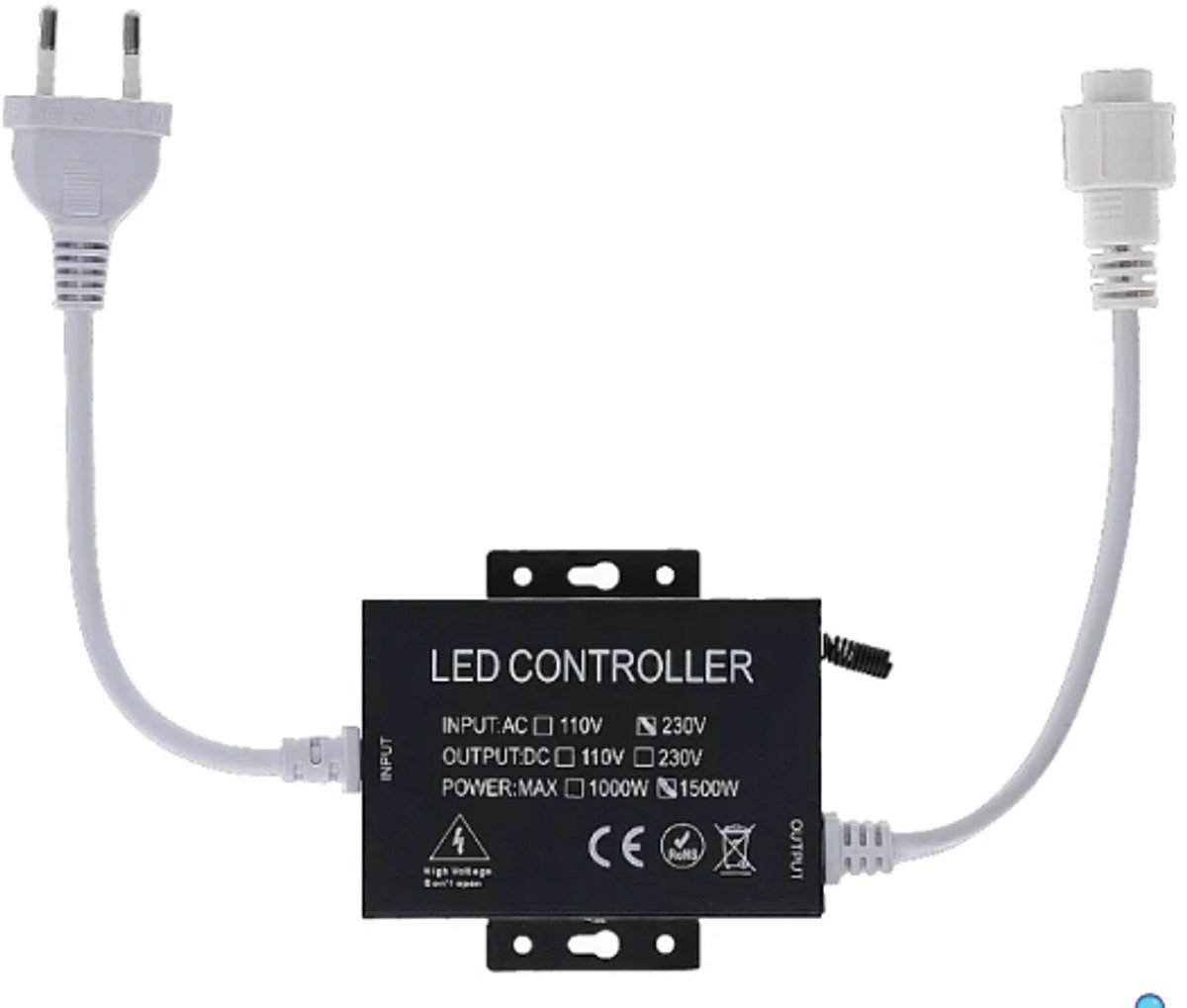 LED Driver & Afstandsbediening – Voor COB LED Strip RGB 220V – 220V – IP65