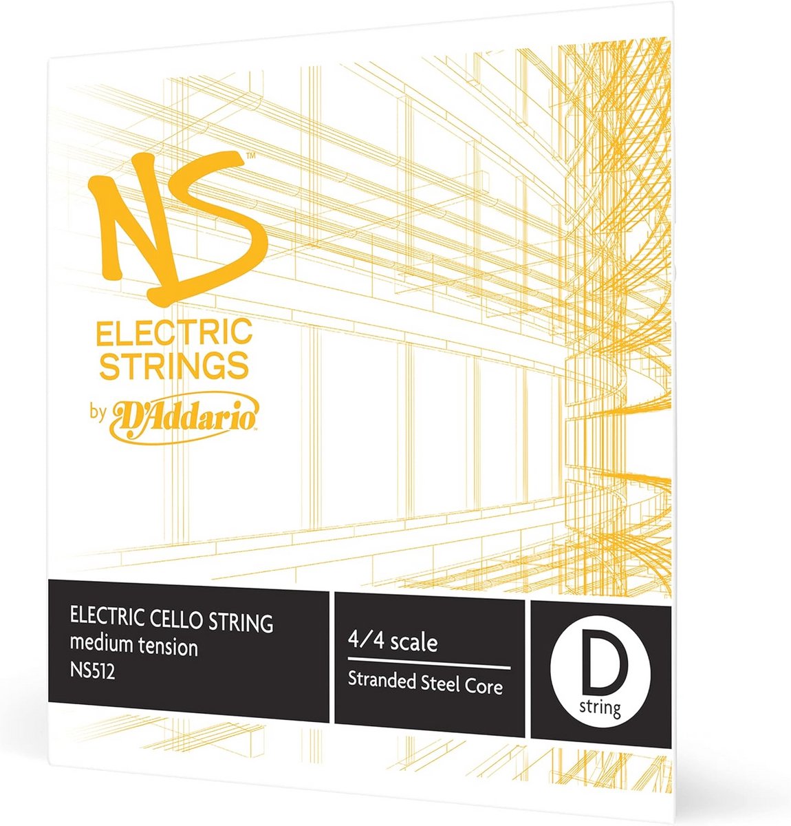 Elektrische Cello Snaar D - Meervoudig Gedraaid Staal Kern Medium