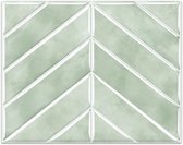 24Supply Plaktegels - 10 Stuks - Glans - Visgraat - Groen - 28.96x23.11 cm