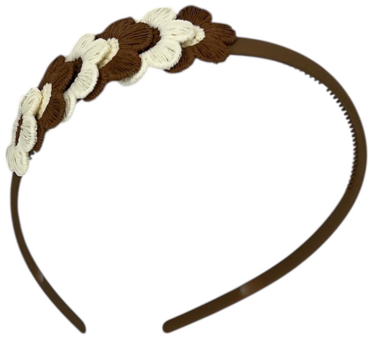 Diadeem blossem - bloemen - flower - khaki kleur diadeem - beige/bruin
