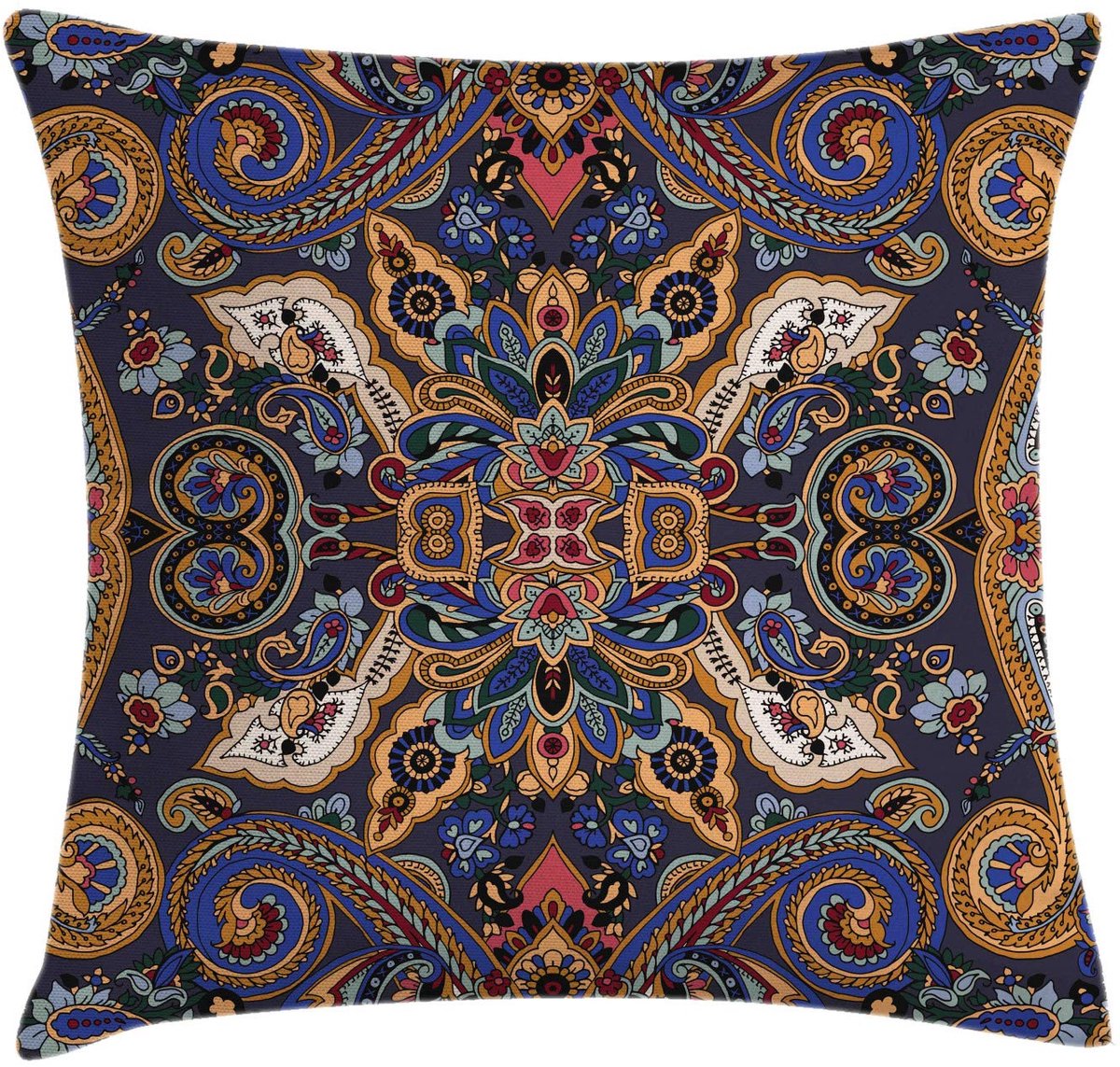 ABAKUHAUS Paisley Kussenhoes – 45x45 cm – Dubbelzijdig bedrukt, rits, meerkleurig Königsblau