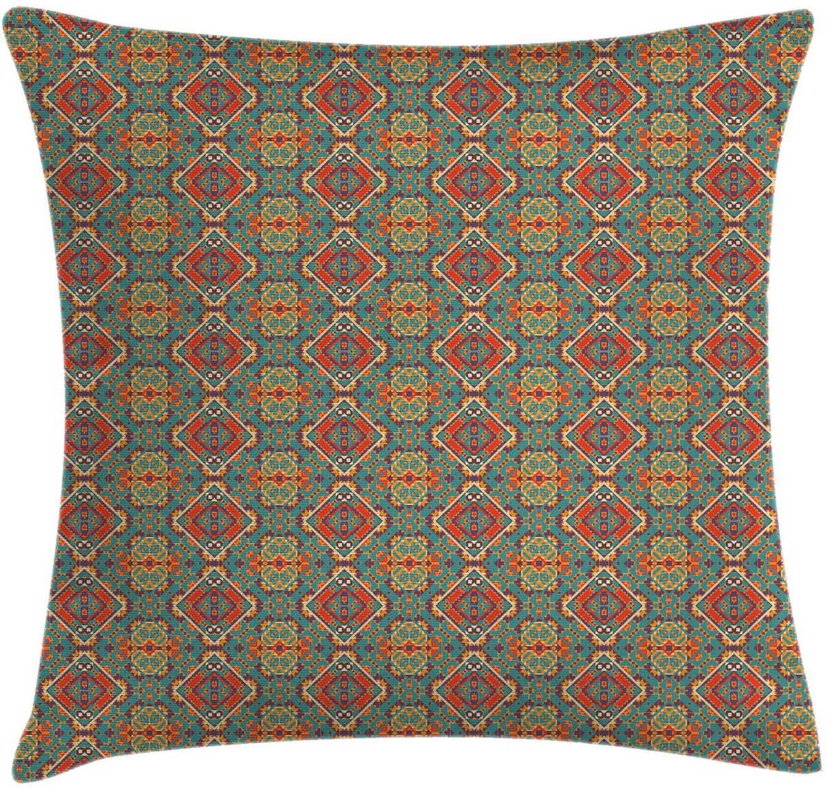 ABAKUHAUS Kussenhoes Turkoois – 2-zijde bedrukt, 50x50 cm, Ethnisch patroon Türkis