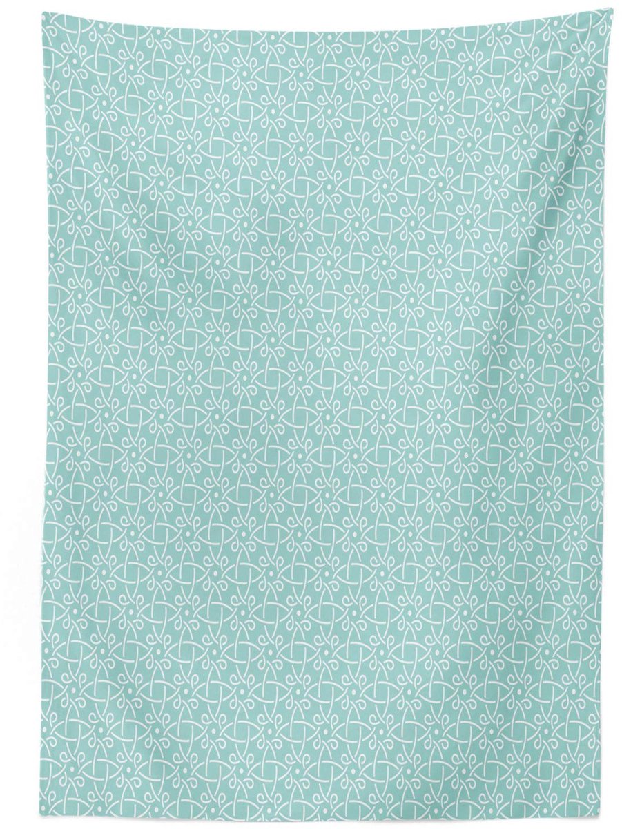 ABAKUHAUS tc_16910_140x240_de – Tafelkleed – Satijn Blauw-Wit – wasbaar