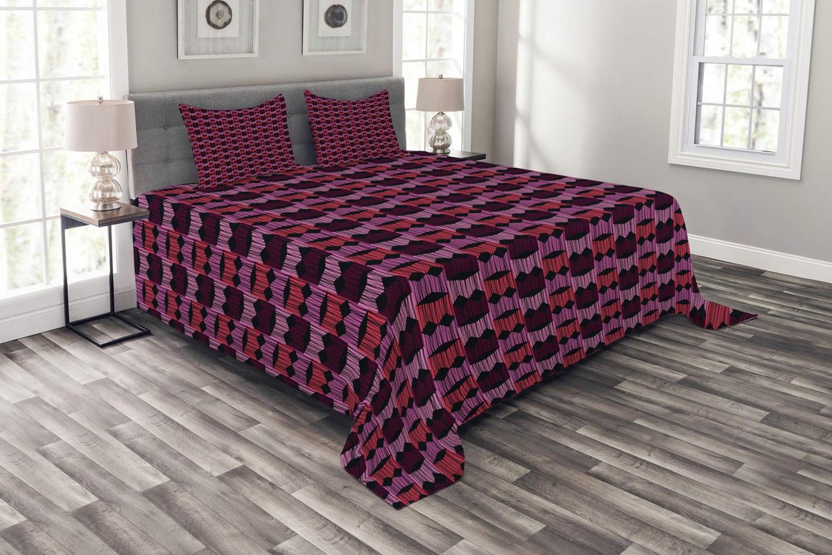 ABAKUHAUS Ikat Sprei Set – 220x220 cm – Multikleurig + 2 kussenhoezen