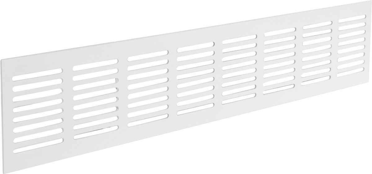 Starx plintrooster - 400 x 80 mm - aluminium - wit