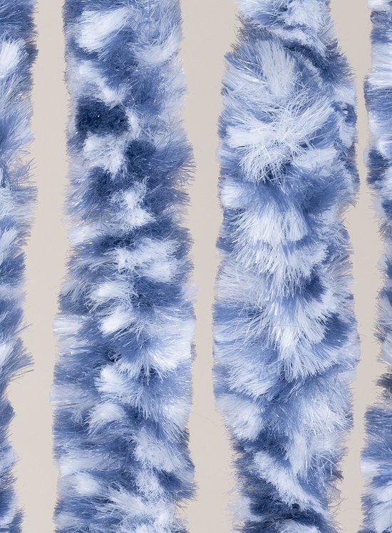 Jekra Vliegengordijnen - vliegengordijn - kattenstaart - vliegengordijn - camper - blauw/wit - 60x190cm van Merkloos — afbeelding 3