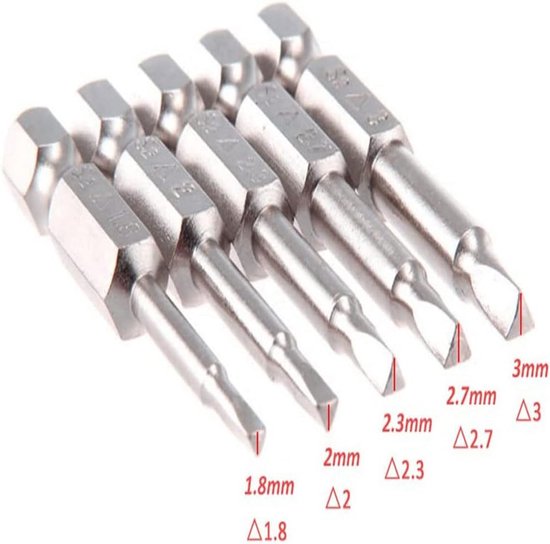 5 Stuks 50 mm Driehoekige Kop Magnetische Schroevendraaierbitset | bol