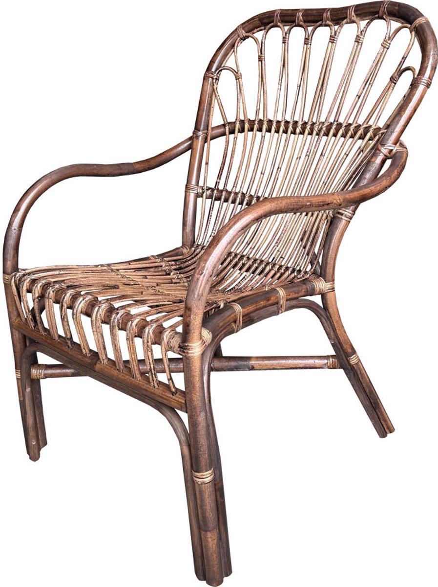 Sweet Living Rotan Stoel Lara - Loungestoel - 64x70xH68 - zithoogte 41 cm Antiek bruin