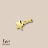 Lev Bijoux - Piercing de nez en or 14 carats avec étoile 3x3 mm - Piercing à Stud - Piercing de nez