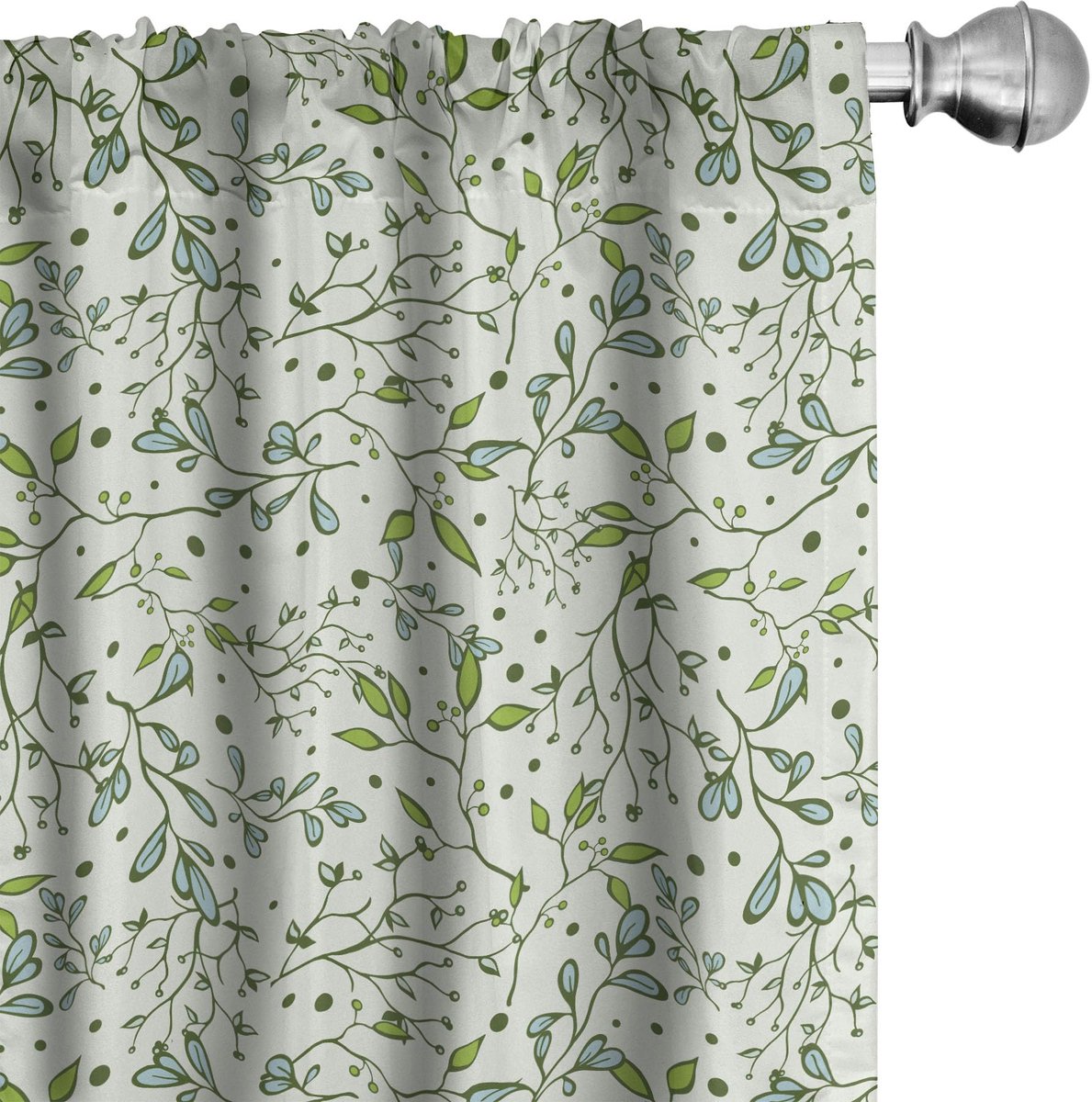 ABAKUHAUS Botanische Voorhangen – 2x75x225 – Microvezel – Lichtgroen Hellgroen Groen