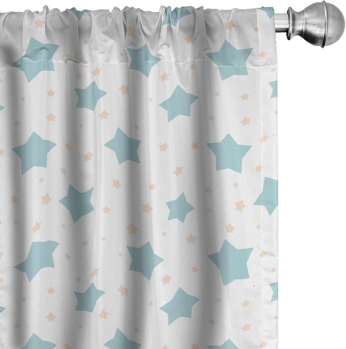 ABAKUHAUS 2x75x245 cm Voorhangen – Mikrofaser – Kadett-Blauw & Blasse Perzik Kadett Blau