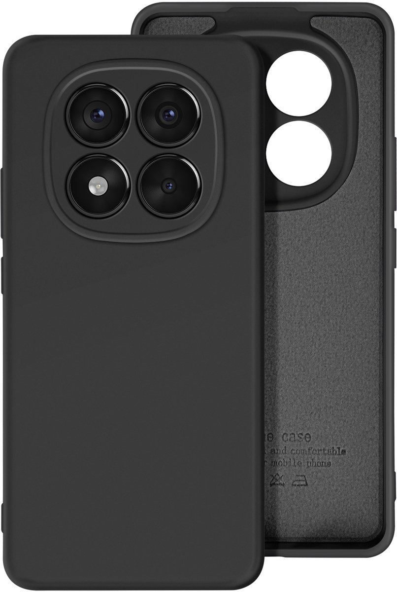 Avizar Hoesje voor Redmi Note 14 Pro en 14 Pro Plus Halfstijf Zacht aanvoelend, Zwart