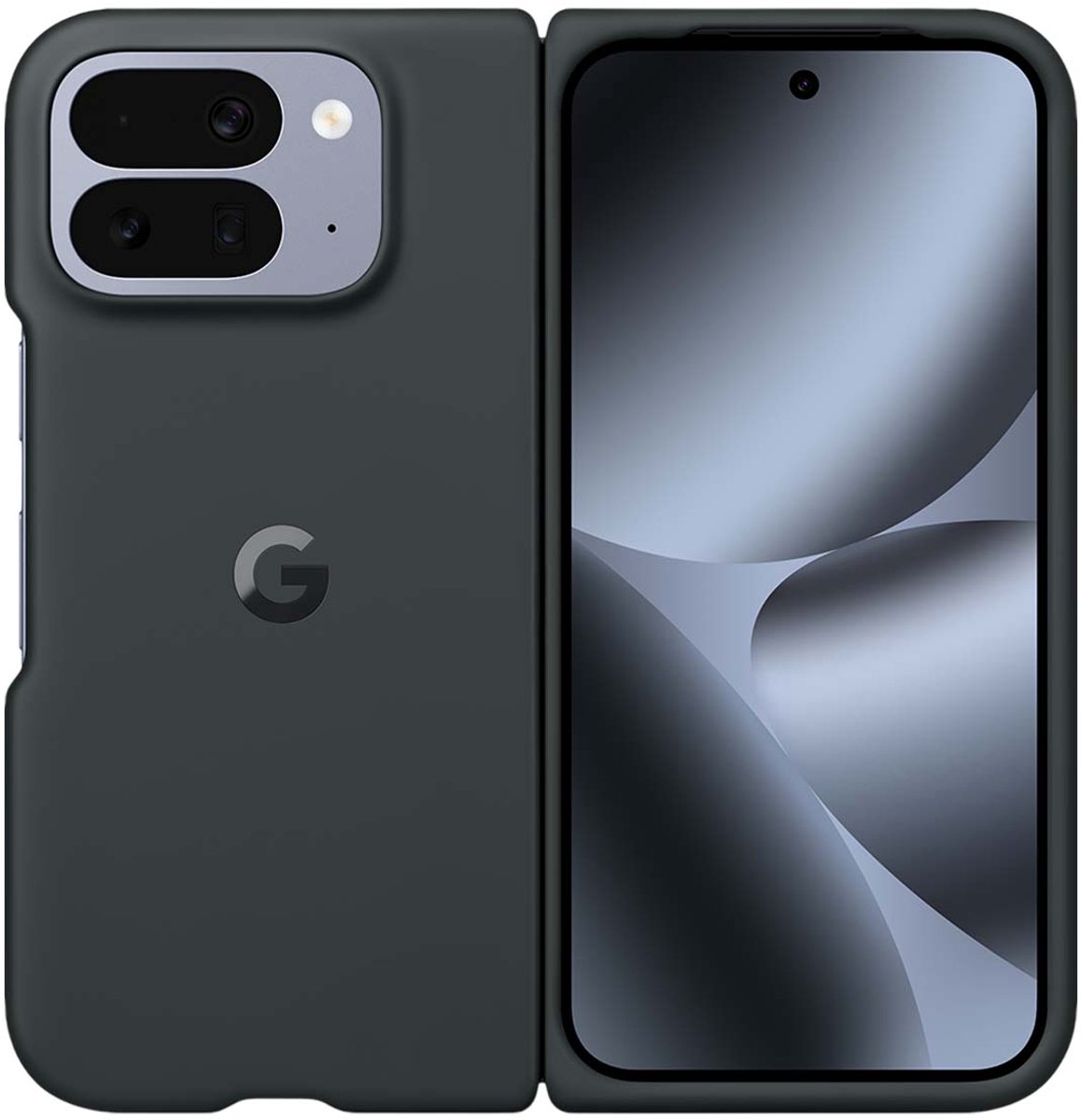 Google, Hoesje voor Pixel 10 Pro Fold van flexibel siliconen, eco-ontwerp, Grijs