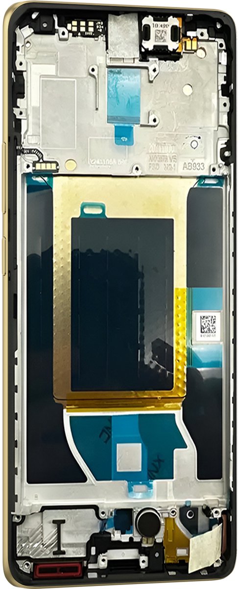 Realme, Origineel Compleet Scherm Realme 14 Pro AMOLED Paneel Service Pack Glas en Chassis, Wit / Zwart
