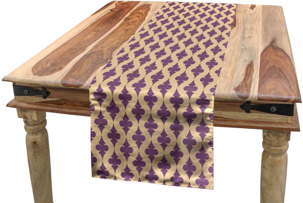 ABAKUHAUS Tafelloper – 40x180 cm – lavendel & perzik – polyester