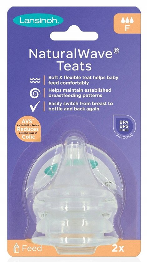 Lansinoh Natural Wave Teats x 2 - Débit rapide