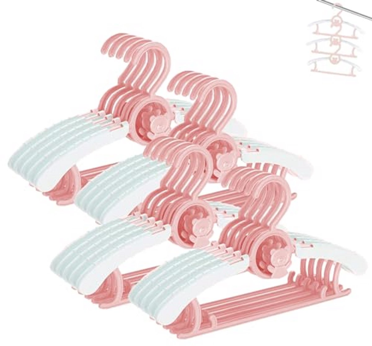 Stapelbare Antislip Kinderkleerhangers - Verstelbare Kledinghangers voor Baby en Kind