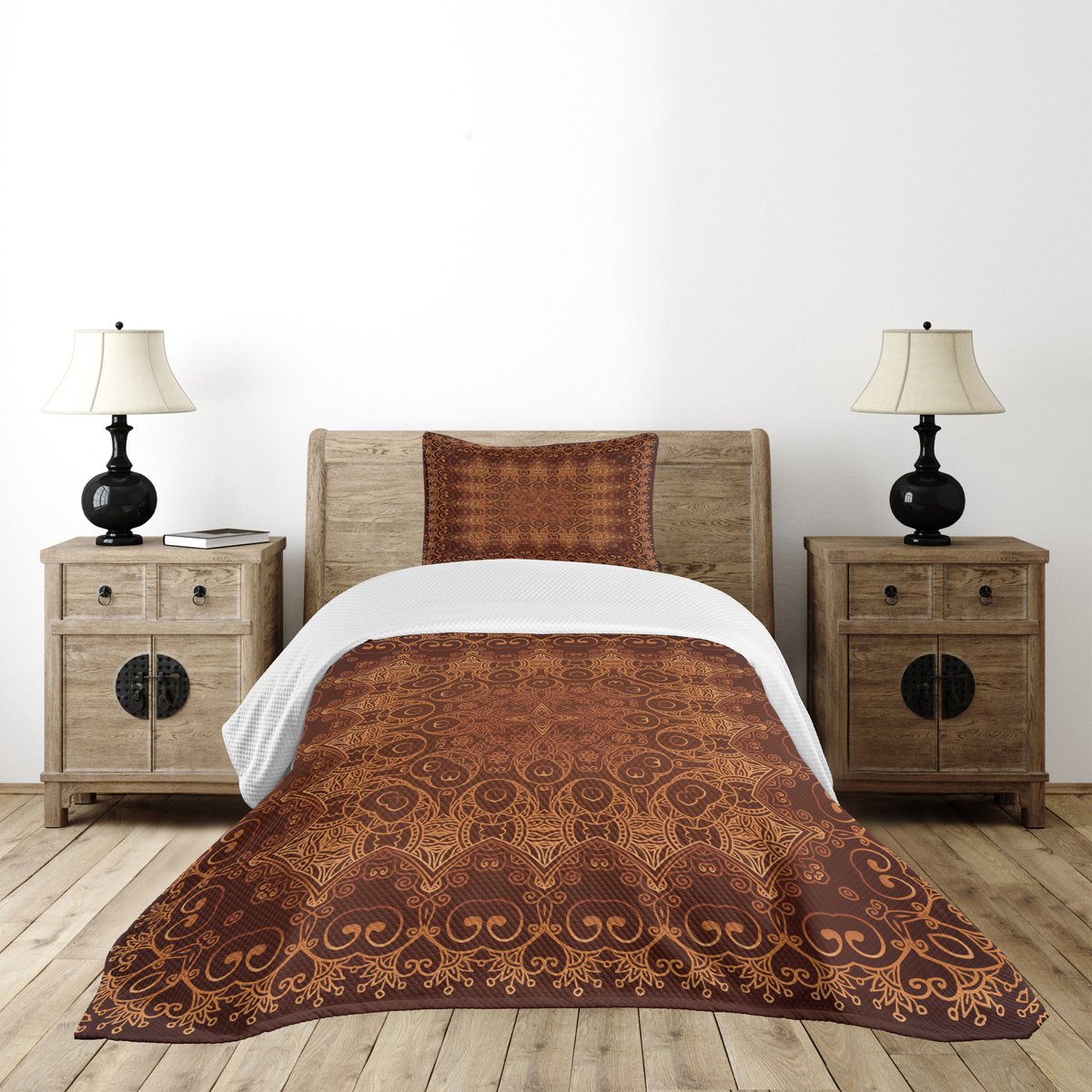 ABAKUHAUS – Sprei-set – 2-delig 170x220 cm – Oranje Bruin