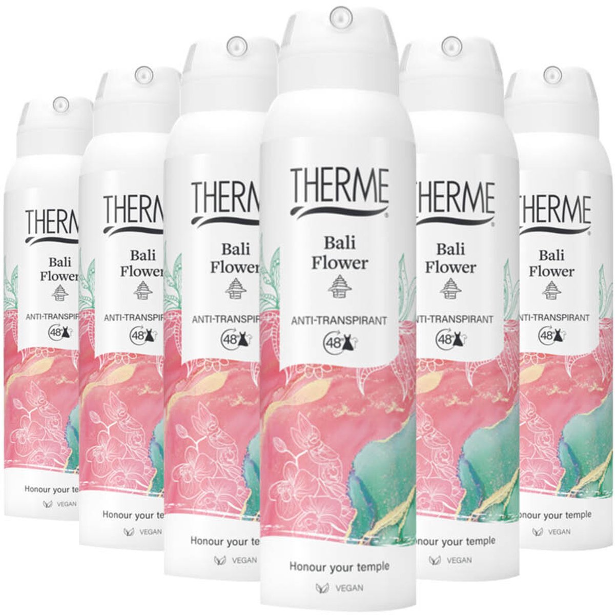 Therme Anti-Transpirant Bali Flower - 6 x 150 ml - Voordeelverpakking