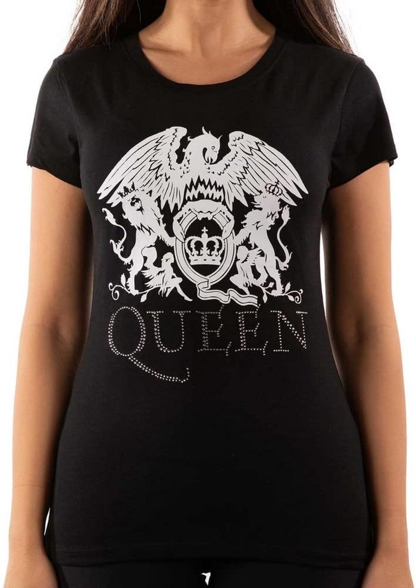 Dames T-shirt met Glinsterend Logo - Zwart Glitter Shirt voor Fans