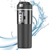 24v/12v Reiswaterkoker voor auto/vrachtwagen, 500ml autowaterkoker, elektrisch voertuig verwarmde waterbeker met lcd-display, draagbare koffiekop, temperatuurregeling voor gebruik in het voertuig