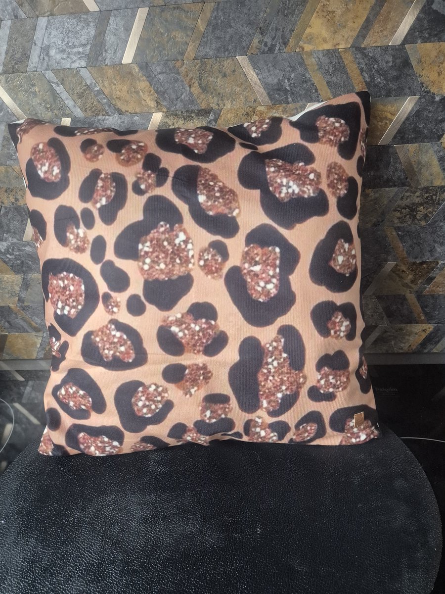 Eviva Home Deco Sierkussen Sparkle - 40x40 cm - Luxe Luipaardprint met Glitter - Glamour Interieur
