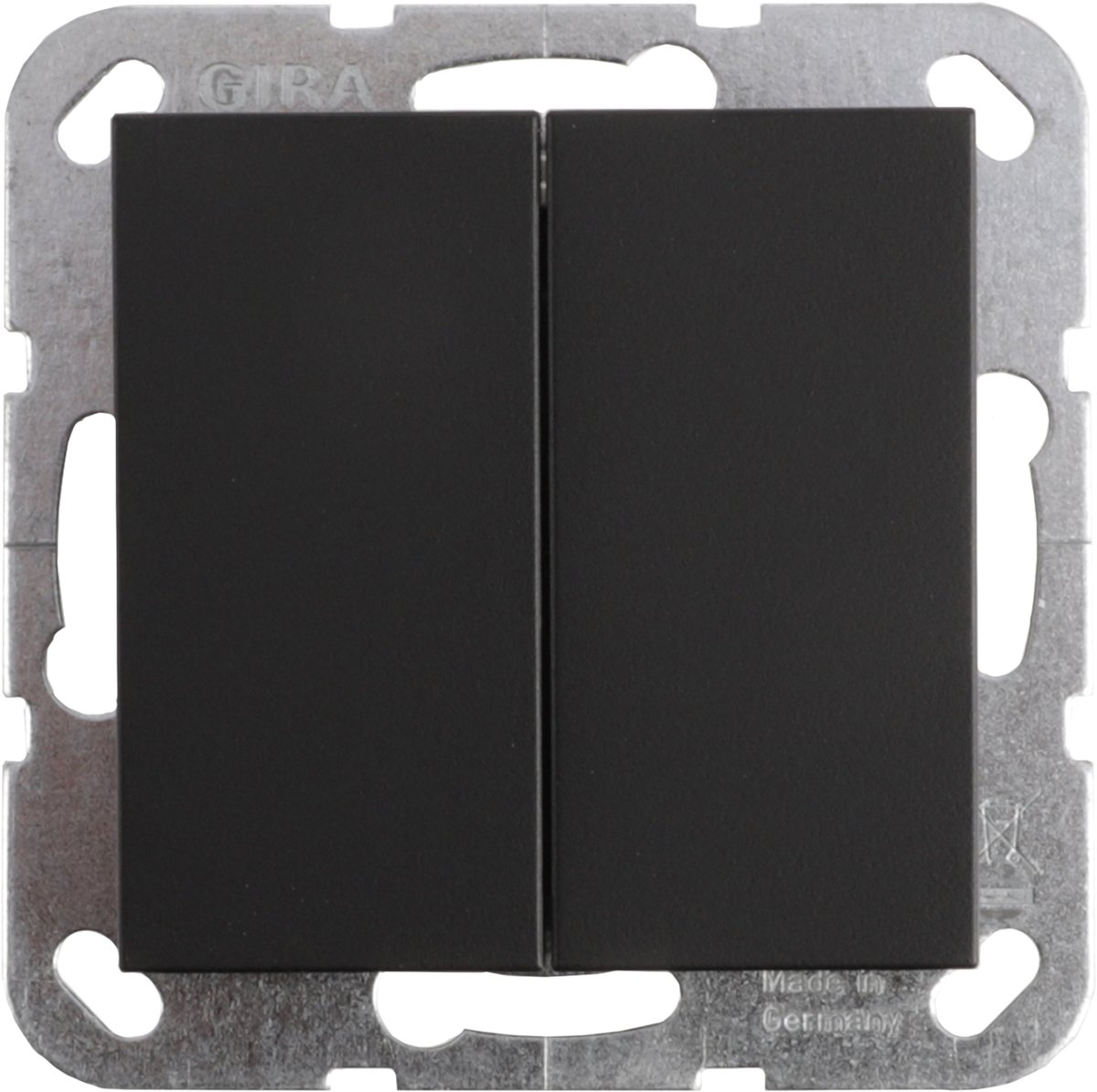 Gira E2 schakelaar - inbouw - serie - zwart