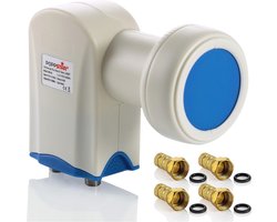 Twin LNB Set voor 2 Apparaten met 4 F-connectoren - Geschikt voor Digitale, 4K en Full HD Satellietontvangst