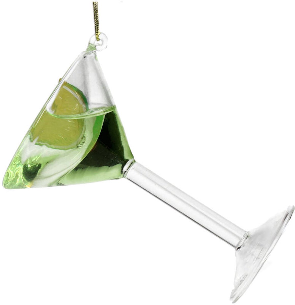 HD Collection – Ornament Kerstbal – Cocktailglas – Helder Glas – 9,7 cm – Luxe Kersthanger