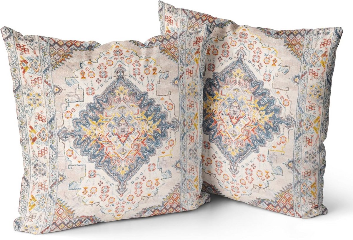 Set van 2 Boheemse Kussenhoezen 50x50 cm – Decoratieve Kussens voor Sofa, Auto en Slaapkam