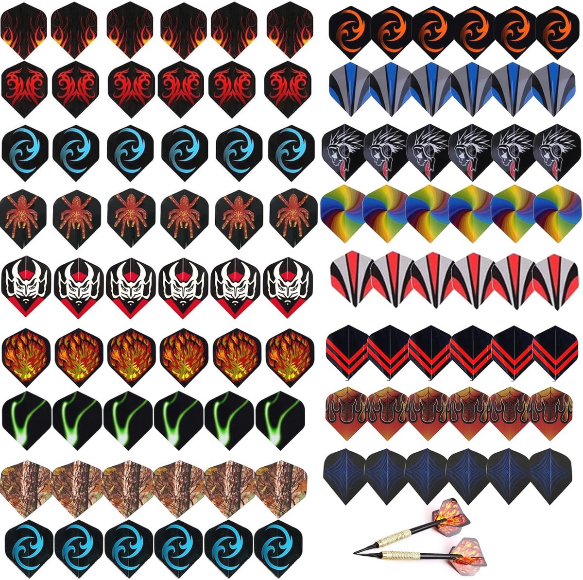 Dartaccessoires - 102 Stuks Dartvluchten en Vleugels, Professionele Standaardvormen voor Darts