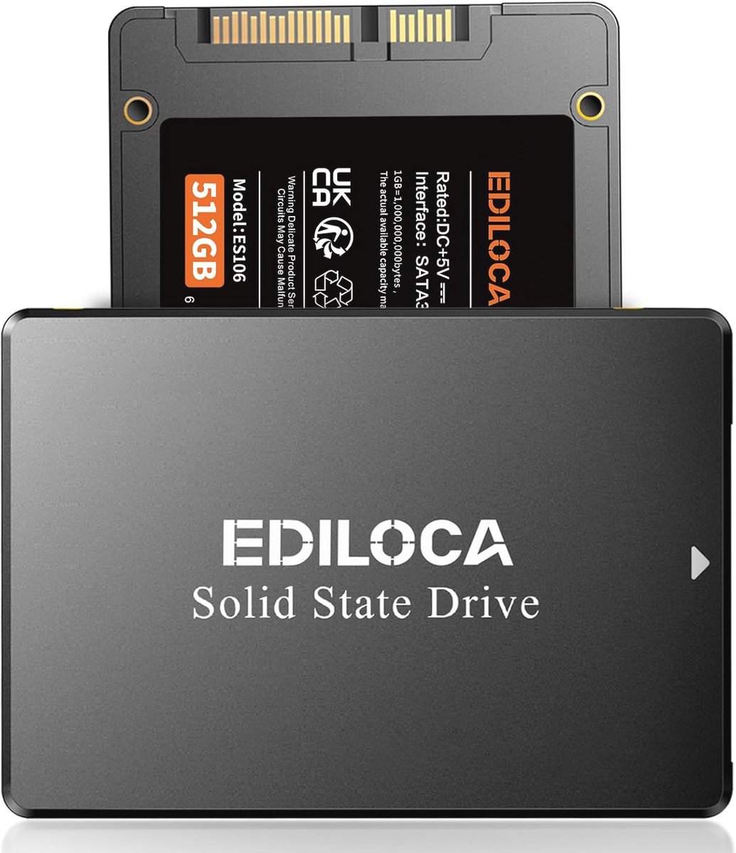 512GB SATA SSD - Interne 2,5” Solid State Drive voor Snelle Opstarttijden en Betrouwbare Prestaties