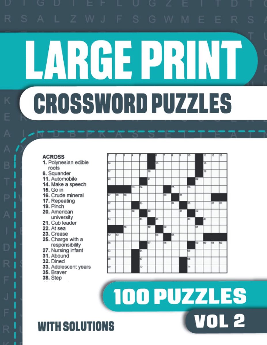Grote Letter Puzzelboek met 100 Kruiswoordpuzzels voor Volwassenen en Senior