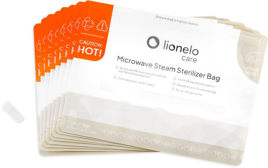 Lionelo Thermbag - Magnetron-Sterilisatiezakjes 8 stuks - 90 sec sterilisatie - Herbruikbaar tot 20× - BPA-vrij & hittebestendig - Voor flesjes, fopspenen & borstkolfontdelen - Reisvriendelijk van Merkloos — afbeelding 3
