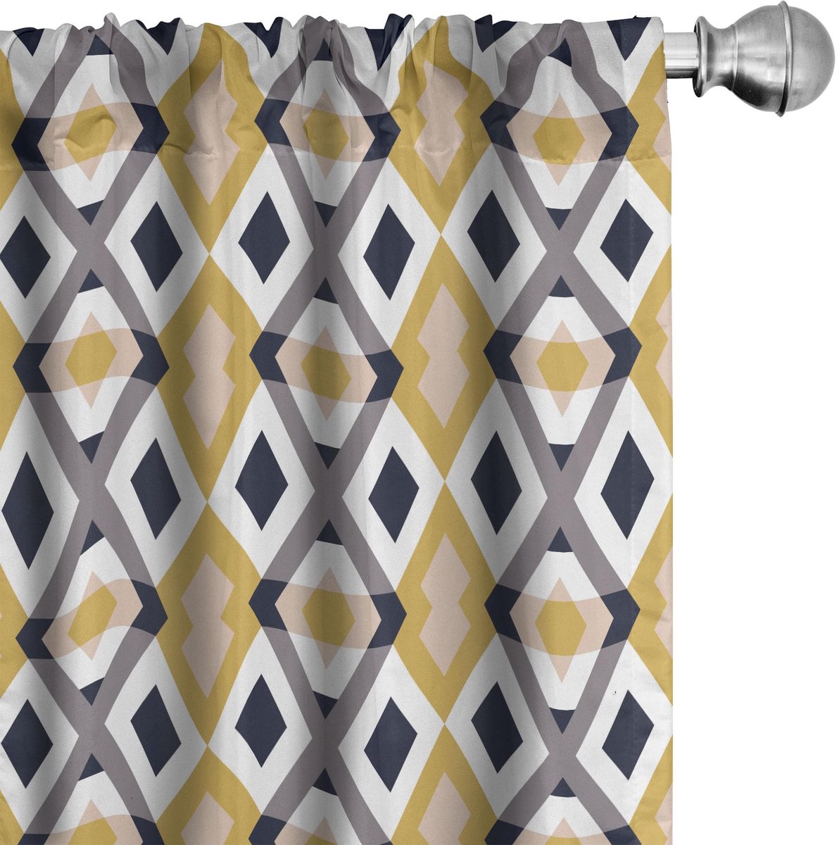 ABAKUHAUS Abstracte Voorhangen – Diamant Oneindigheid – 2x75x245 cm Aarde Geel Taupe Grijs