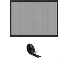 Kachelkoord plat zelfklevend - Reparatieset Kachel - Vuurbeveiligingshek Maille, Brandbestendig, Geschikt voor hout, houtskool, kachels en grills (73,7 x 114,3 cm)